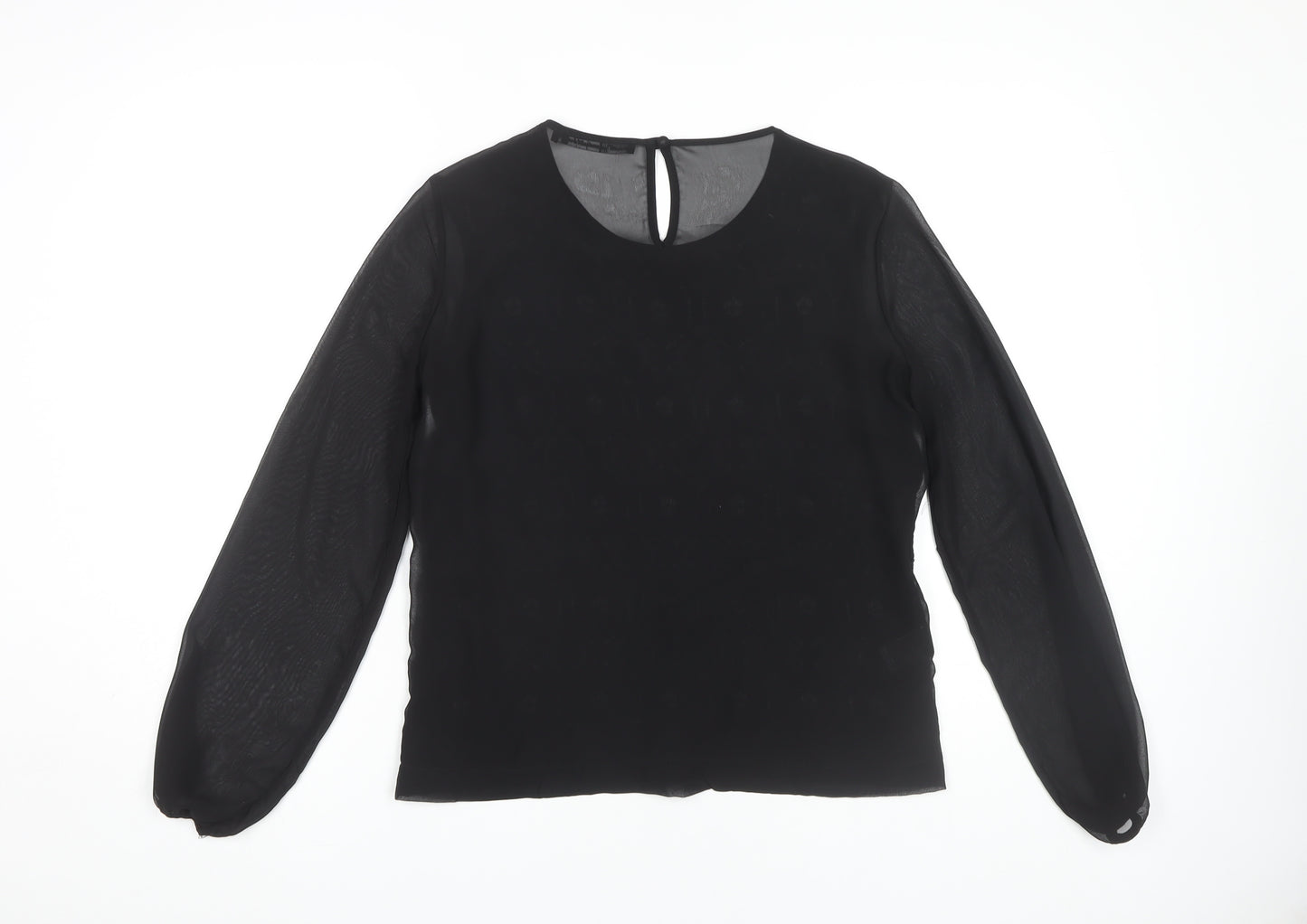 Next Women's Black Lace Blouse Size 12 Petites