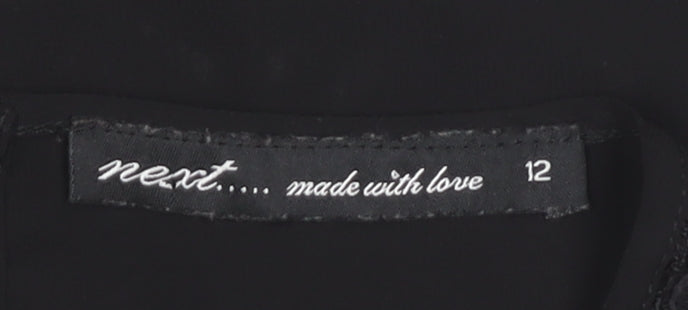 Next Women's Black Lace Blouse Size 12 Petites