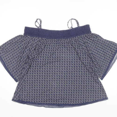 Next Women's Blue Off the Shoulder Blouse Size 8
