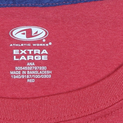 Athletic Works Men's Red XL T-Shirt Basic Activewear