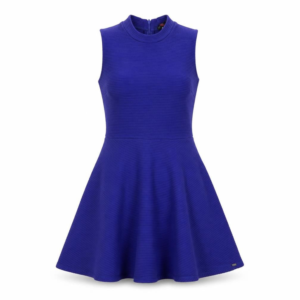 Superdry Women's Blue Fit & Flare Sleeveless Dress, M