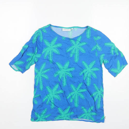 Fabienne Chapot Women's Blue Floral Blouse Size S
