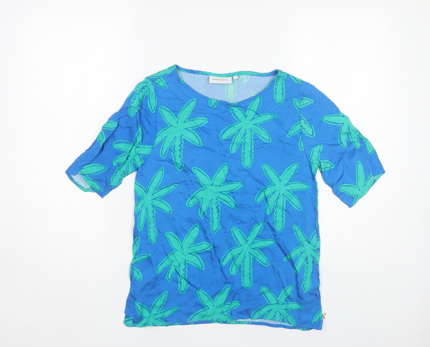 Fabienne Chapot Women's Blue Floral Blouse Size S