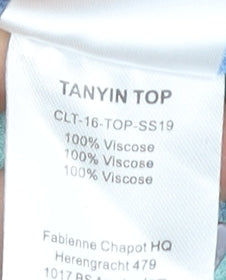 Fabienne Chapot Women's Blue Floral Blouse Size S