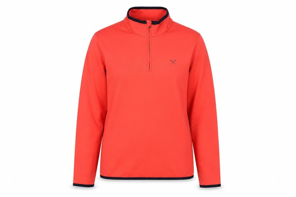 Front view of Crew Clothing Red 1/4 Zip Jacket, size 12