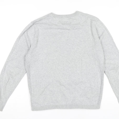 Jack & Jones Men's Grey Cotton Pullover Jumper M