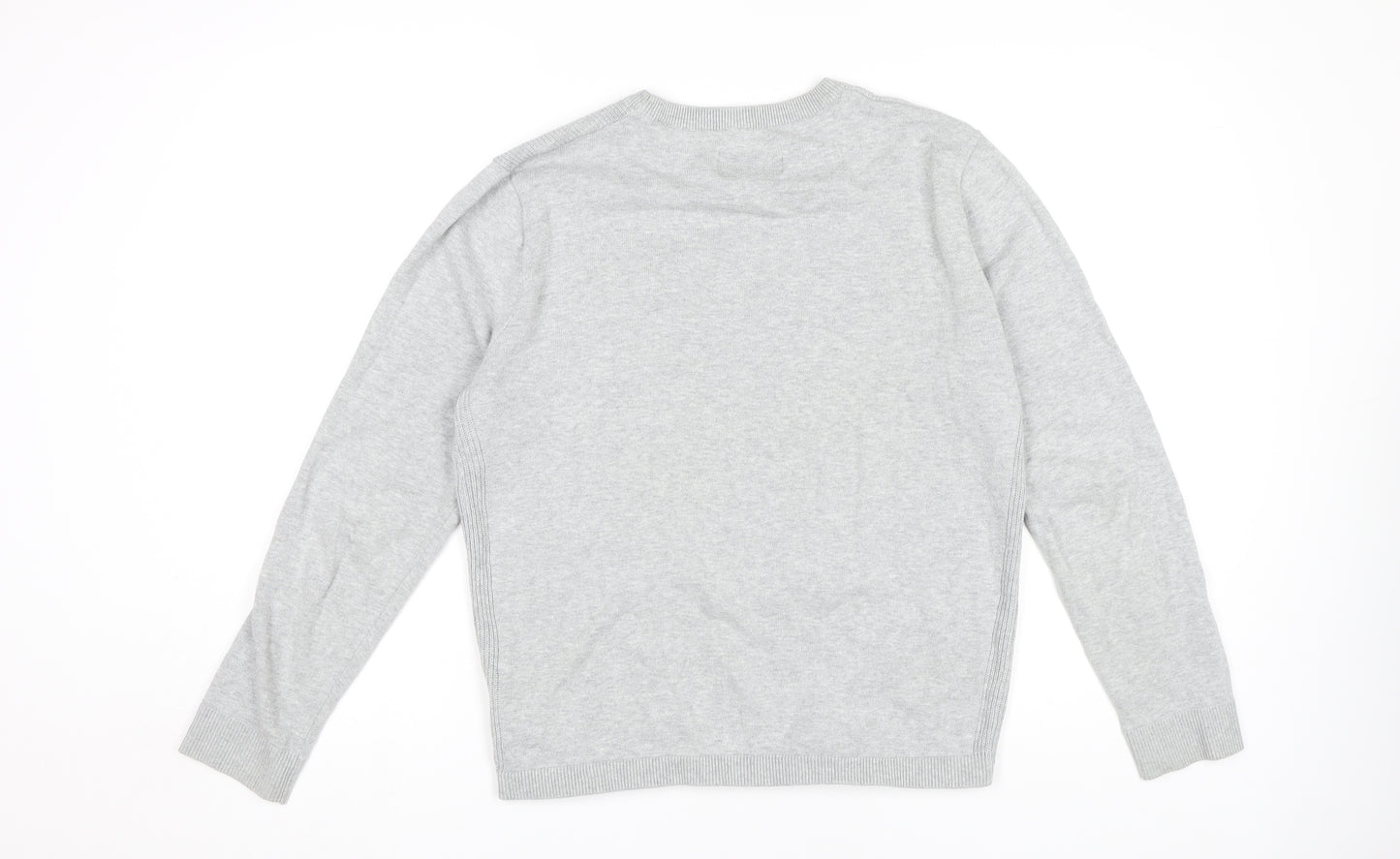 Jack & Jones Men's Grey Cotton Pullover Jumper M