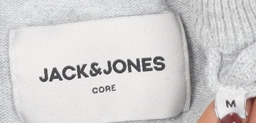 Jack & Jones Men's Grey Cotton Pullover Jumper M
