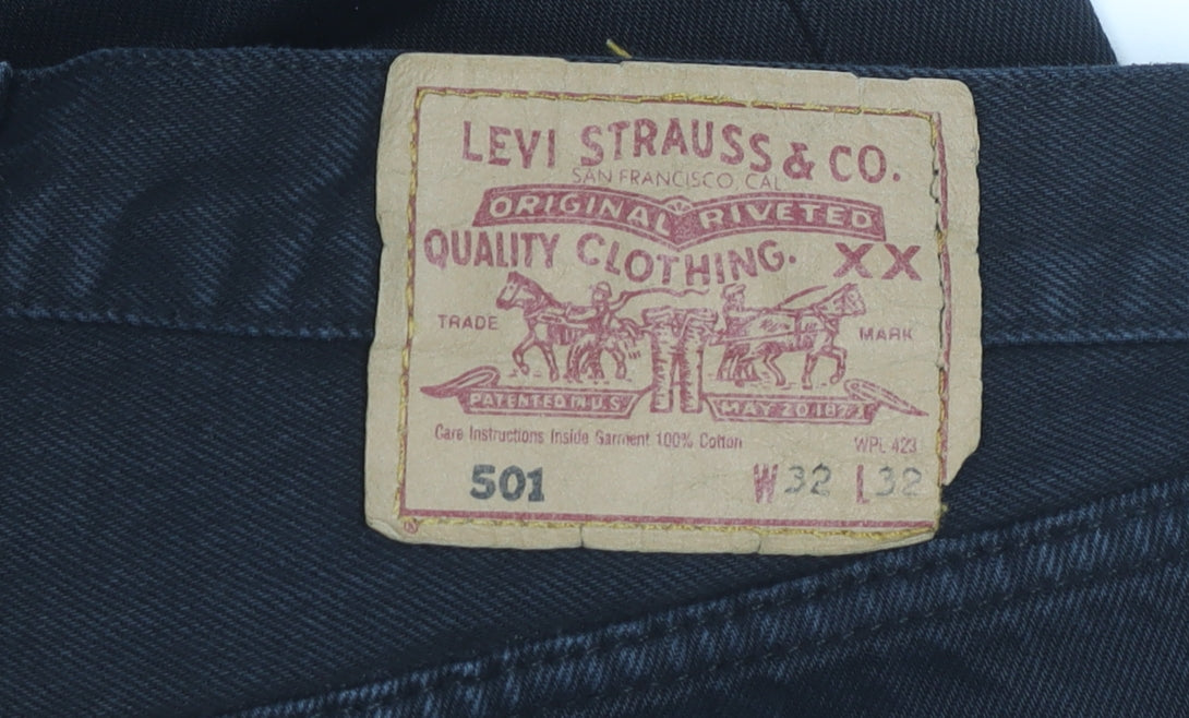 Levi's Men's Black 501 Jeans Size 32 Regular Fit