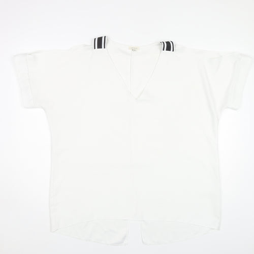 River Island Women's White V-Neck Blouse Size 18