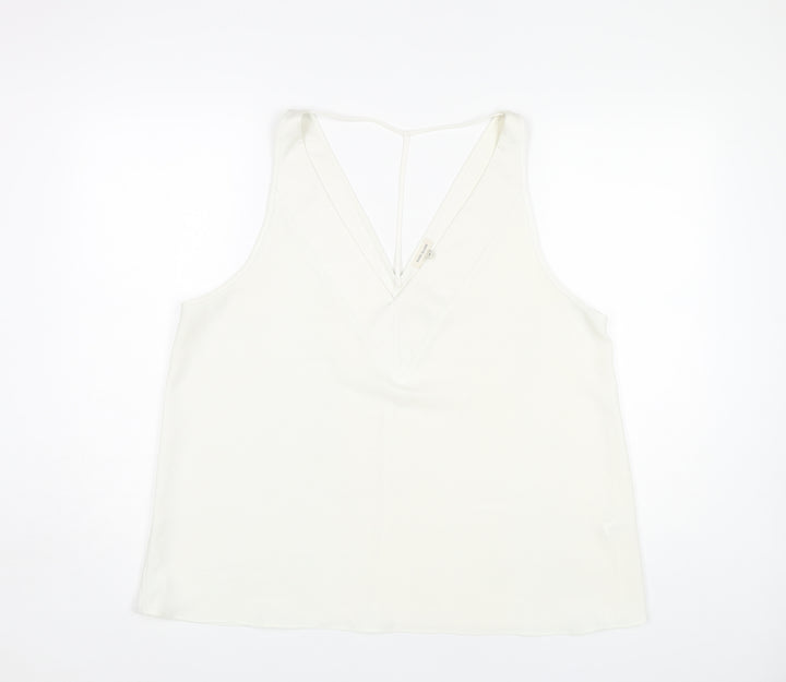 River Island Women's White V-Neck Tank Top Size 18