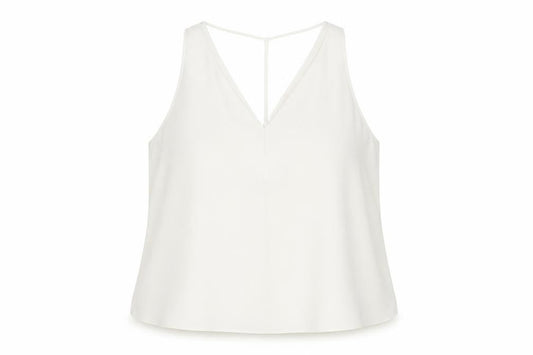 Front view of River Island Women's White V-Neck Tank Top, size 18