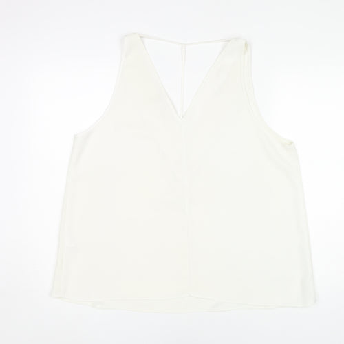 River Island Women's White V-Neck Tank Top Size 18