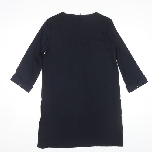 Zara Women's Blue Shift Dress M 3/4 Sleeve