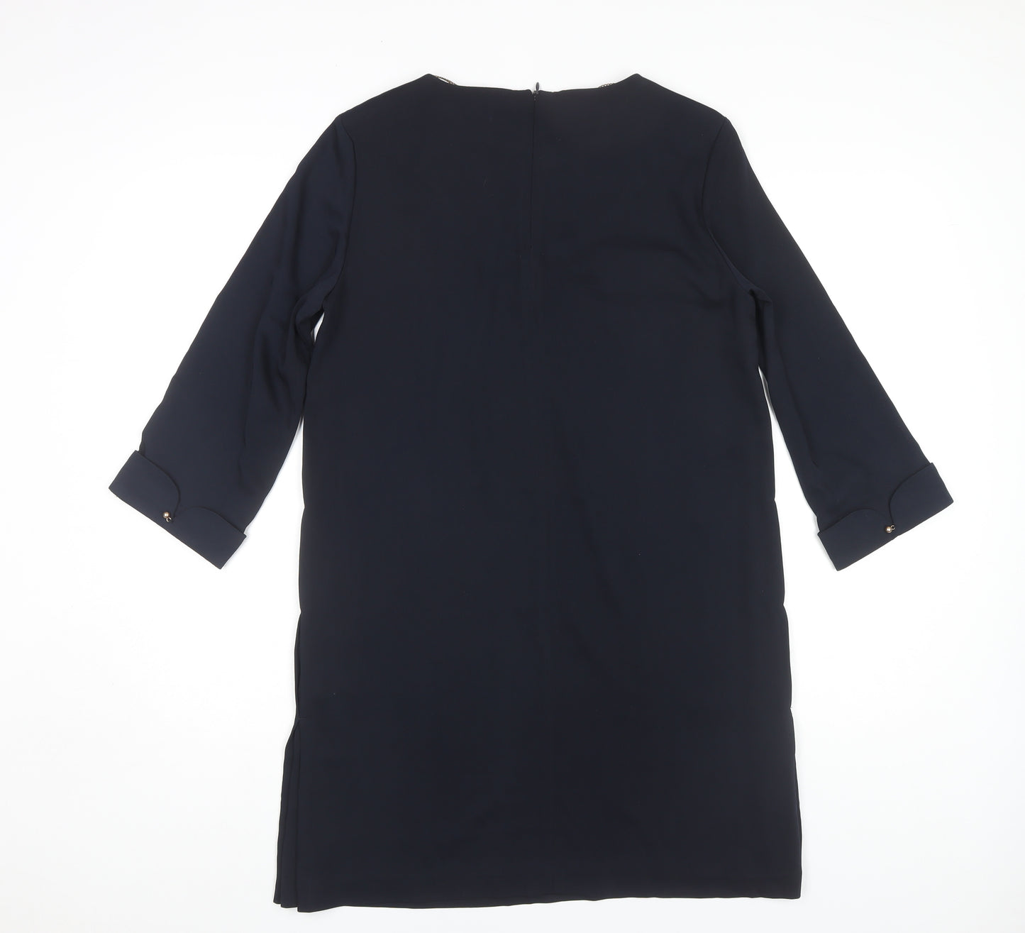 Zara Women's Blue Shift Dress M 3/4 Sleeve