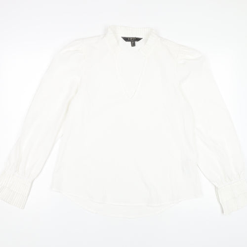 Lipsy Women's White Blouse Size 8 Long Sleeve