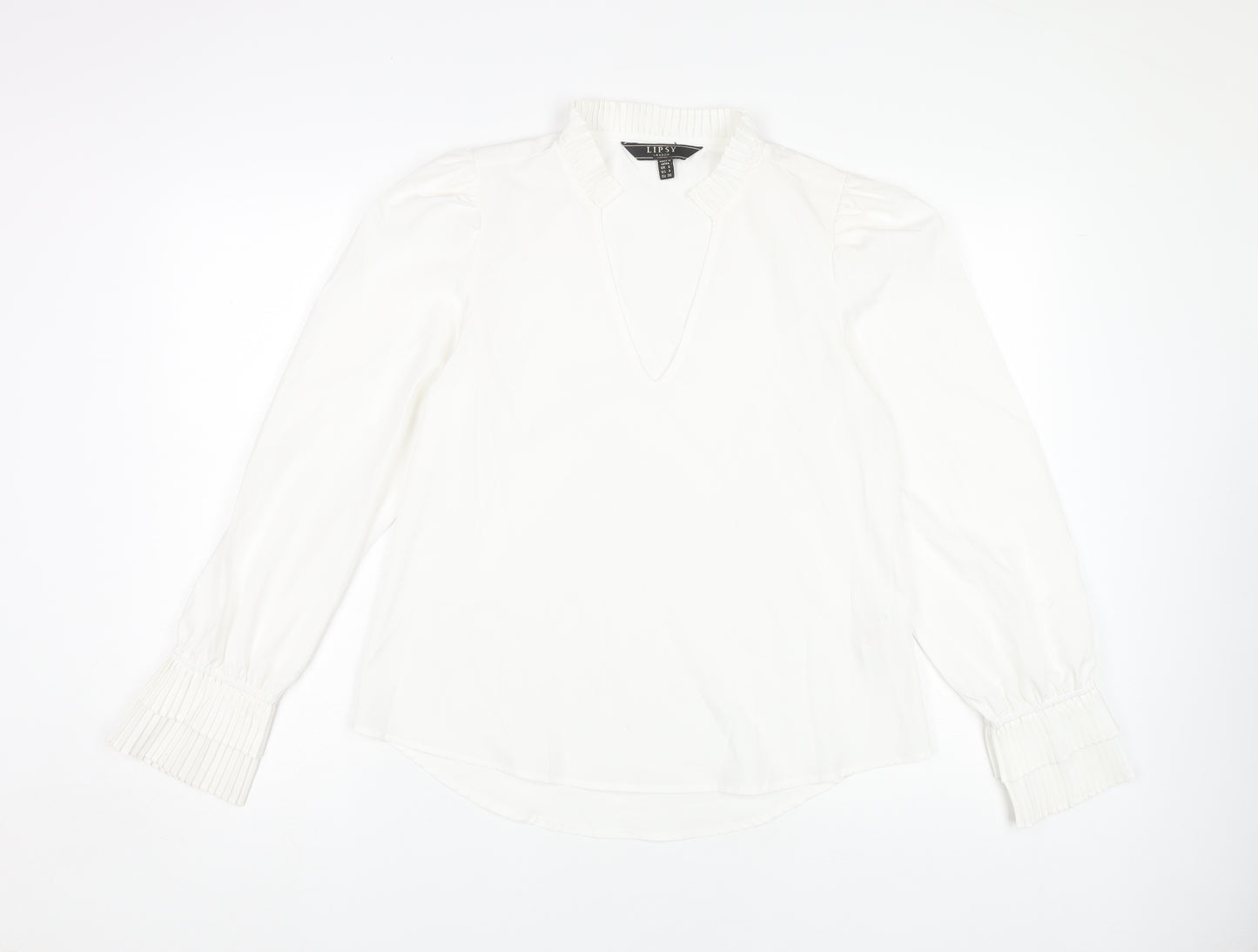 Lipsy Women's White Blouse Size 8 Long Sleeve