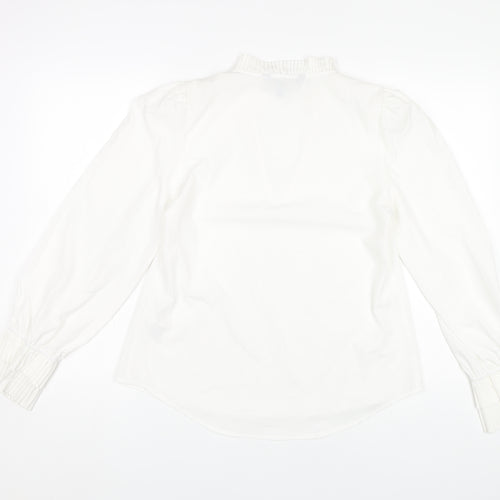 Lipsy Women's White Blouse Size 8 Long Sleeve