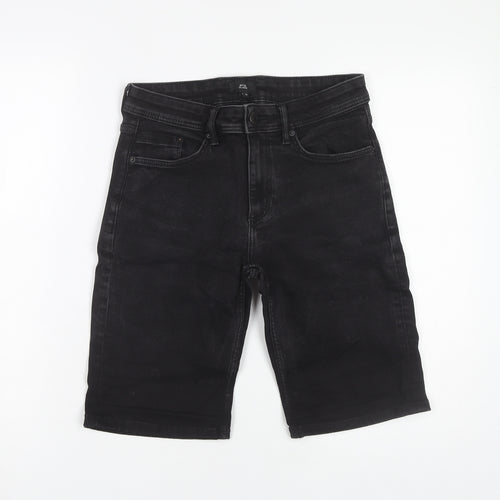River Island Men's Black Casual Denim Shorts Size 28