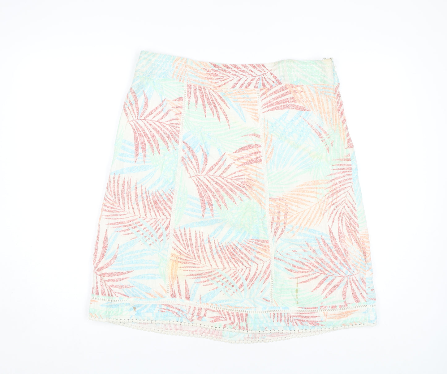 Fat Face Women's Multicoloured Cotton Skirt Size 14