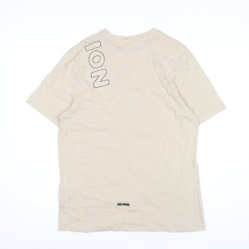 Religion Men’s Beige Crew Neck T-Shirt, Size L
