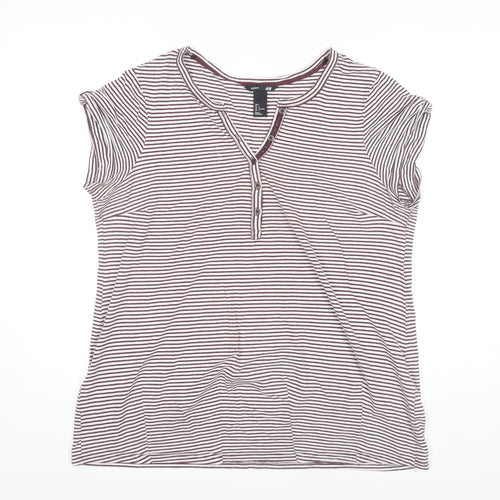 H&M Women's Striped Henley T-Shirt, Size 12, Maternity