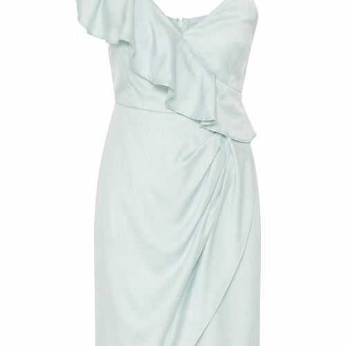 Lipsy London Women's Green Party Dress, Size 12, Ruffle Accents