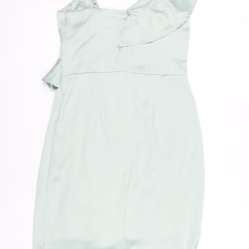 Lipsy London Women's Green Party Dress, Size 12, Ruffle Accents