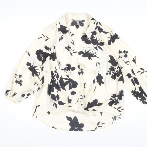 River Island Women Black Floral Blouse UK 10