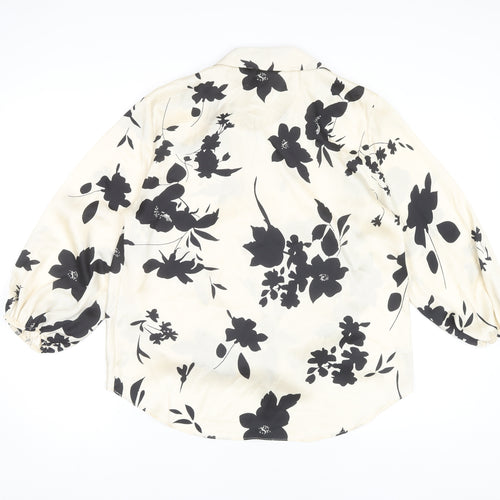 River Island Women Black Floral Blouse UK 10