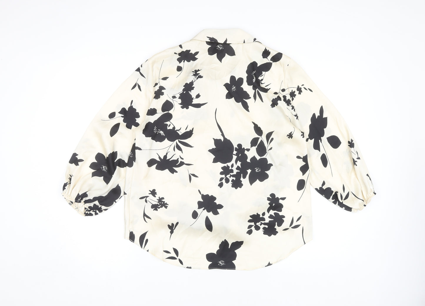 River Island Women Black Floral Blouse UK 10