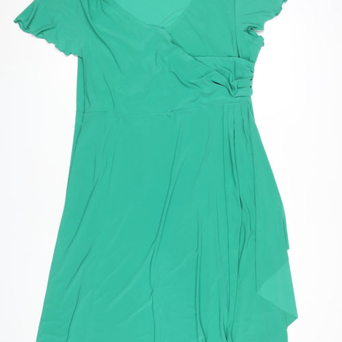 Joanna Hope Women's Green V-Neck Dress Size 22