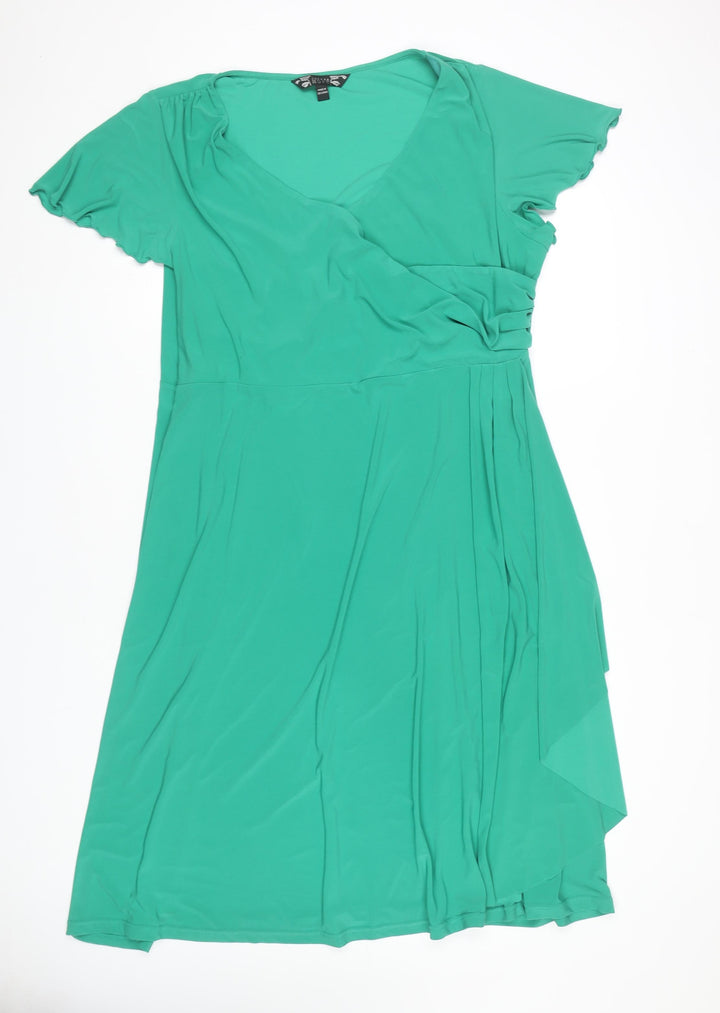 Joanna Hope Women's Green V-Neck Dress Size 22