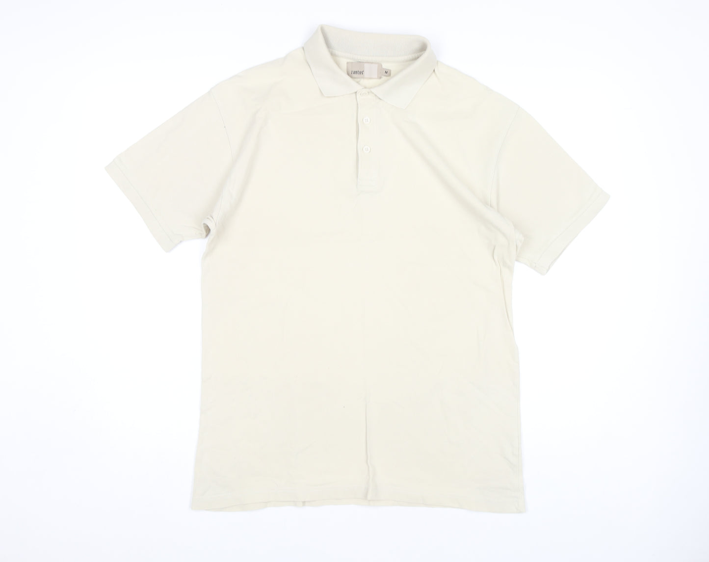 Zantos Men's Beige Polo Shirt Medium Classic Casual