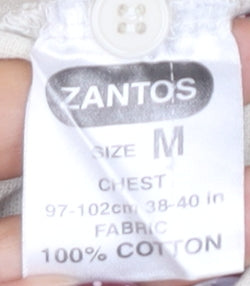 Zantos Men's Beige Polo Shirt Medium Classic Casual