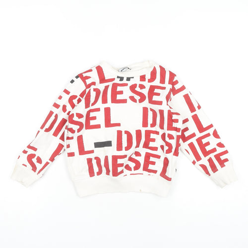 Diesel Boys White Graphic Print Sweatshirt Size 6