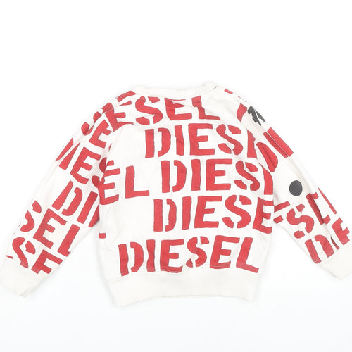 Diesel Boys White Graphic Print Sweatshirt Size 6