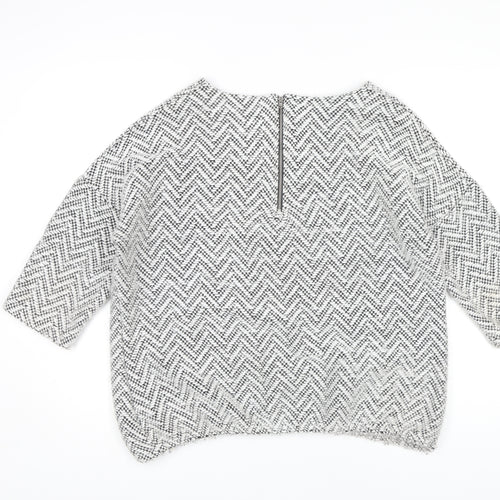 Next Women's Grey Geometric Chunky Knit Jumper Size 14