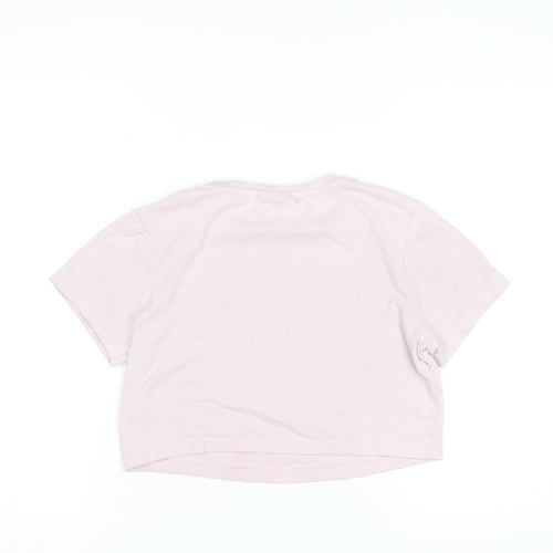 Disney Women's Pink Cropped Comic T-Shirt, Size L