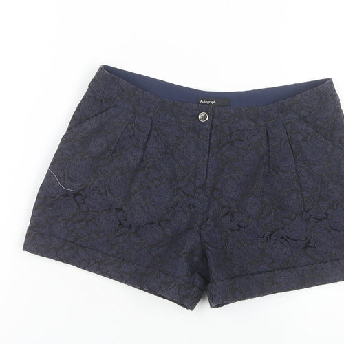 Marks and Spencer Girls Blue Floral Shorts, Age 11-12, Casual Wear