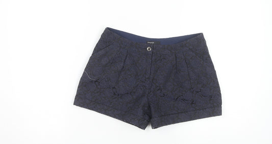 Marks and Spencer Girls Blue Floral Shorts, Age 11-12, Casual Wear