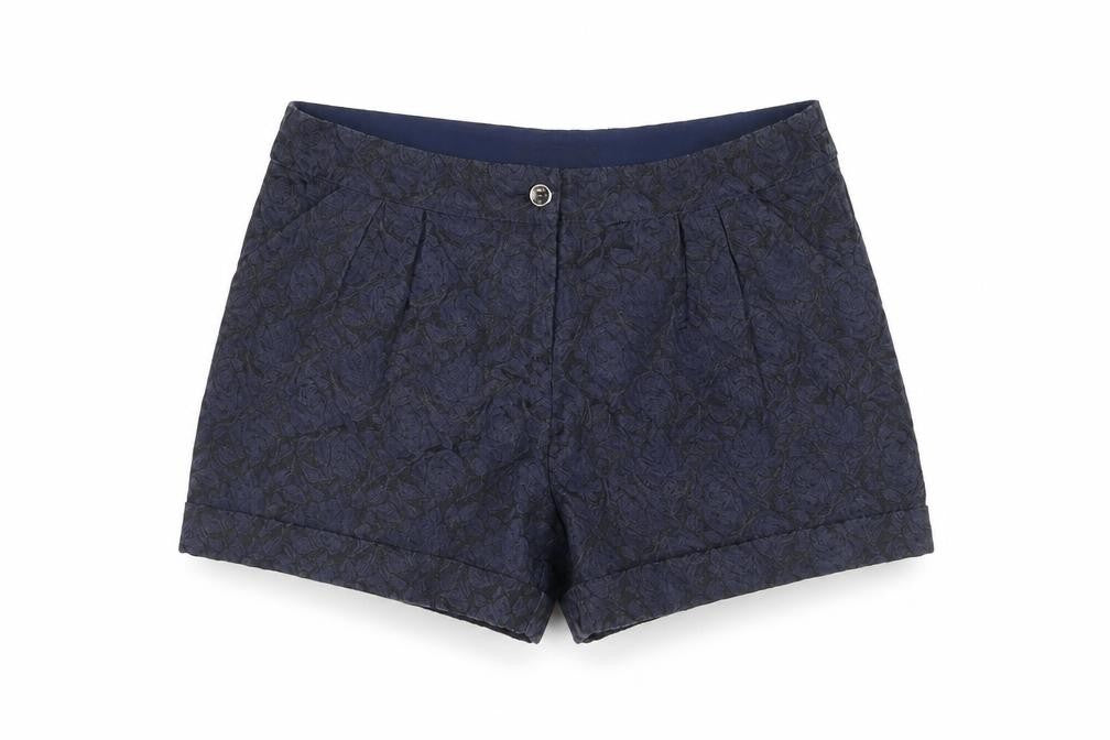 Marks and Spencer Girls Blue Floral Shorts, Age 11-12, Casual Wear