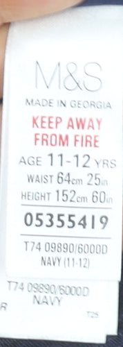 Marks and Spencer Girls Blue Floral Shorts, Age 11-12, Casual Wear