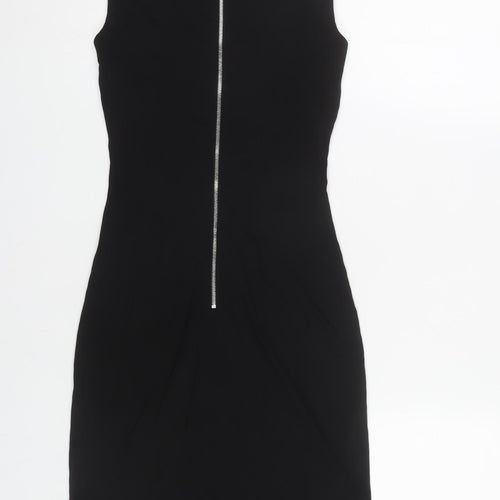 Karen Millen Women's Black Beige Bodycon Dress Size 10