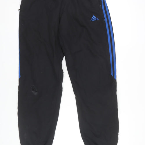 Adidas Boys Black Jogger Trousers 10-11 Years Elastic Waist