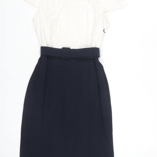 Laura Ashley Women's Black White Pencil Dress Size 8