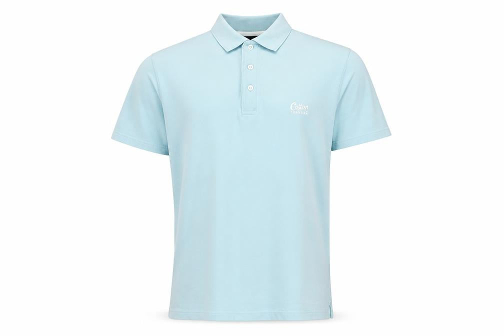 Front view of Cotton Traders Men's Blue Polo Shirt, S, Casual Style