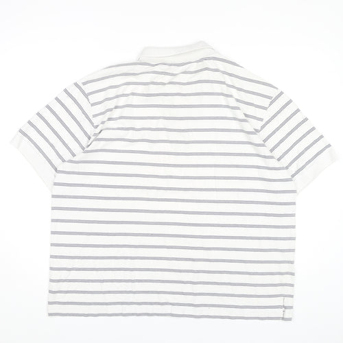 Southbay Men's White Striped Polo Shirt XL