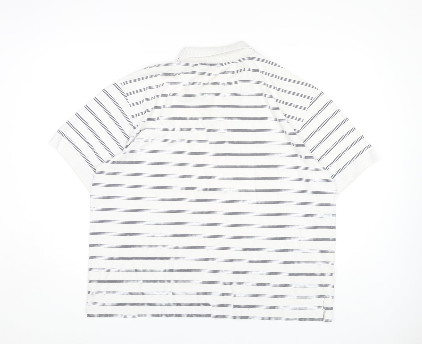 Southbay Men's White Striped Polo Shirt XL