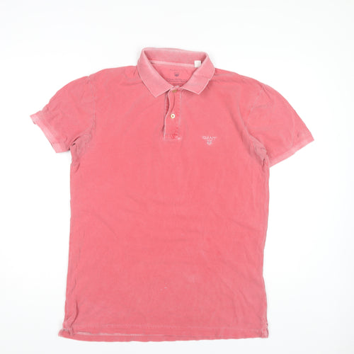 Gant Men's Pink Polo Shirt L Short Sleeve Cotton
